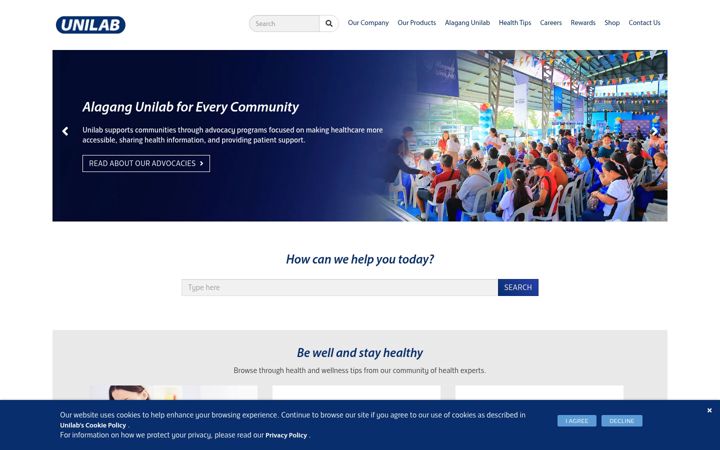 Screenshot of unilab.com.ph