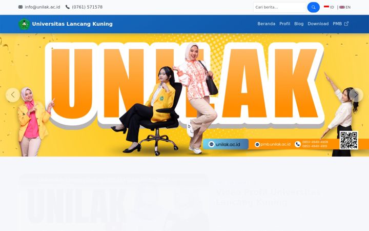 Screenshot of unilak.ac.id