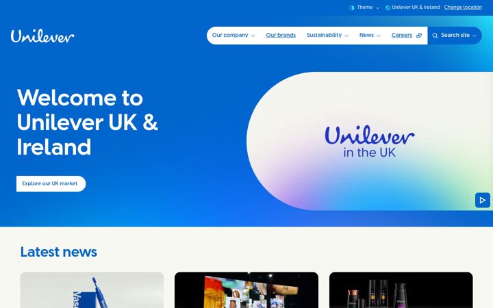 Screenshot of unilever.co.uk