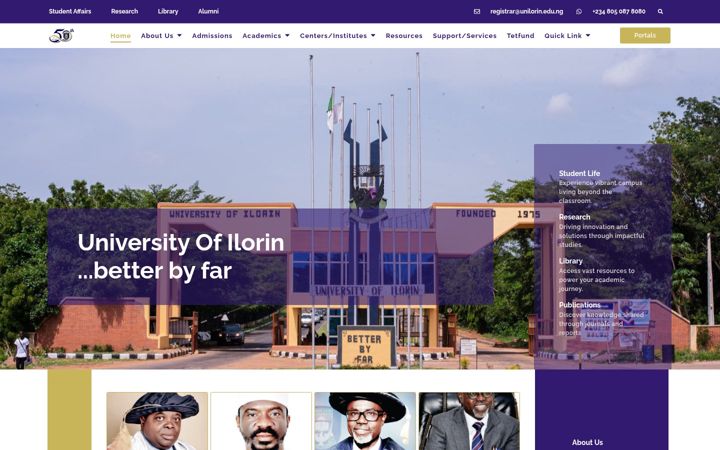 Screenshot of unilorin.edu.ng