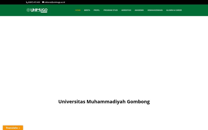 Screenshot of unimugo.ac.id