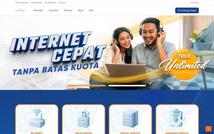 Screenshot of uninet.net.id