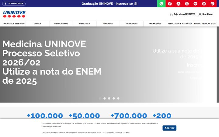 Zrzut ekranu uninove.br