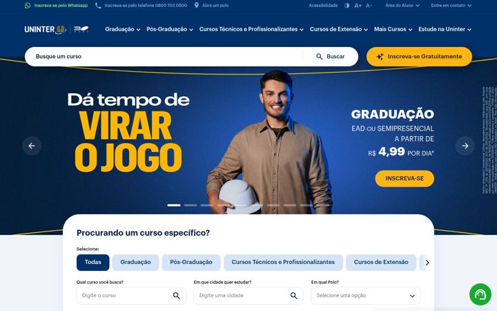 Екранна снимка на uninter.com