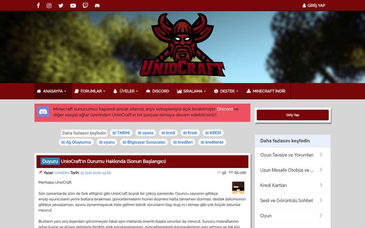 Screenshot of uniocraft.com