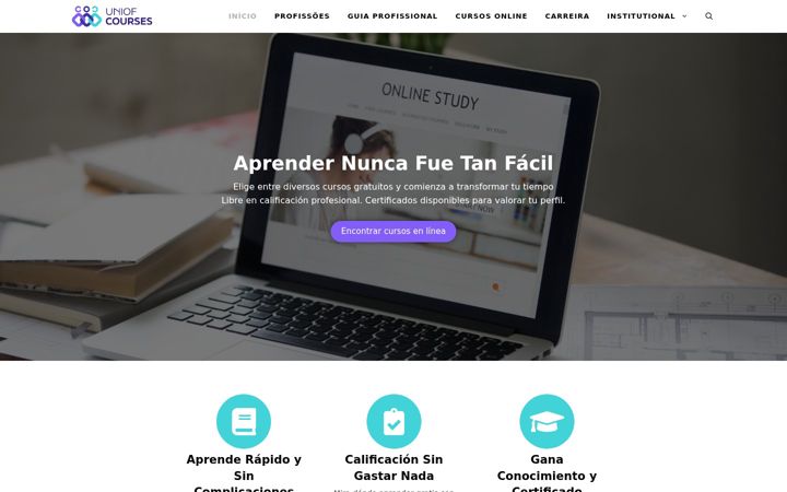 Screenshot of uniofcourses.com