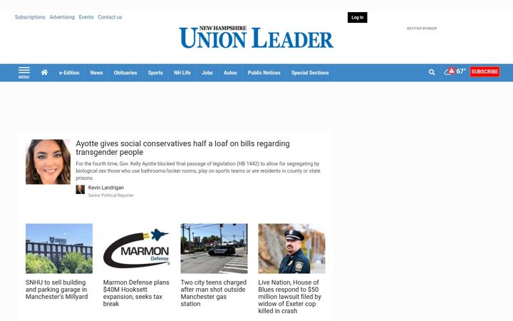 Screenshot von unionleader.com