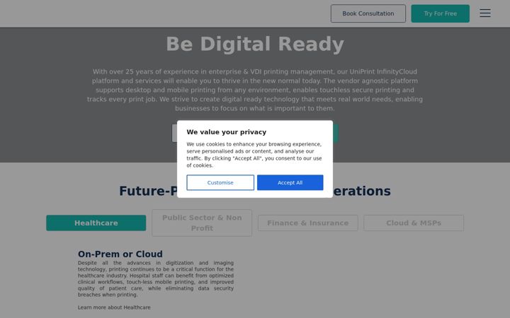 Screenshot of uniprint.net