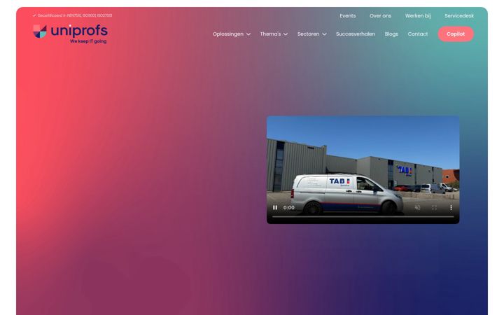 Screenshot of uniprofs.nl