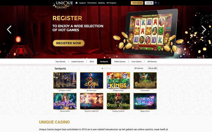 Screenshot of unique-casino-nl.com