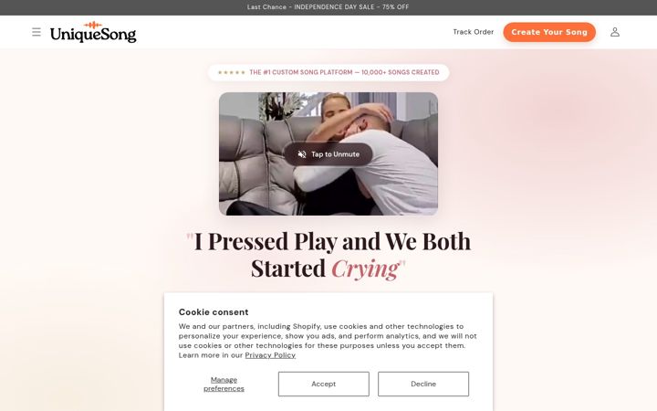 Screenshot of unique-song.com