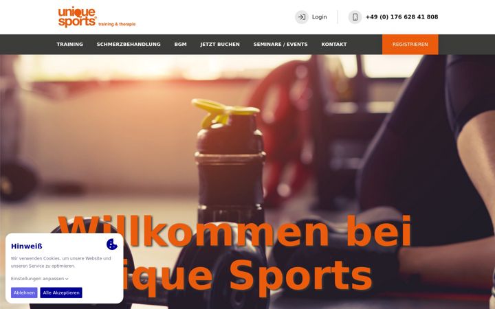 Screenshot von unique-sports.de