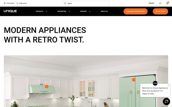 Screenshot of uniqueappliances.com