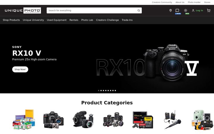 Kuvakaappaus sivustosta uniquephoto.com