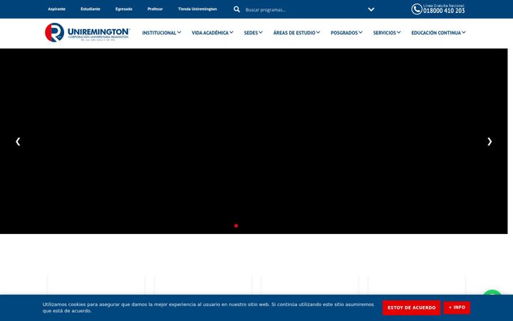 Screenshot of uniremington.edu.co