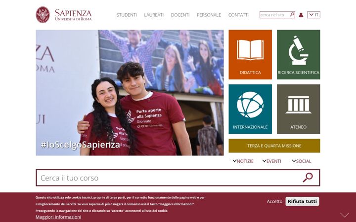 Ekrano kopija uniroma1.it