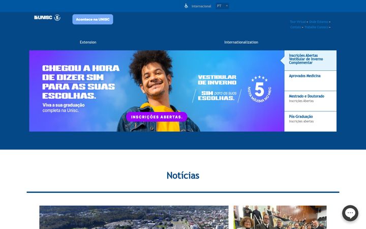 Screenshot of unisc.br