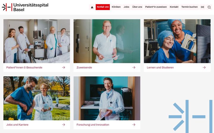 Screenshot of unispital-basel.ch