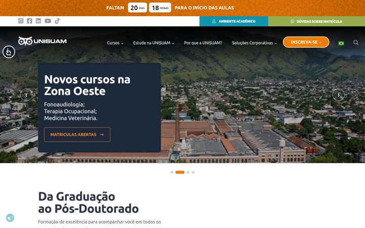 Screenshot of unisuam.edu.br
