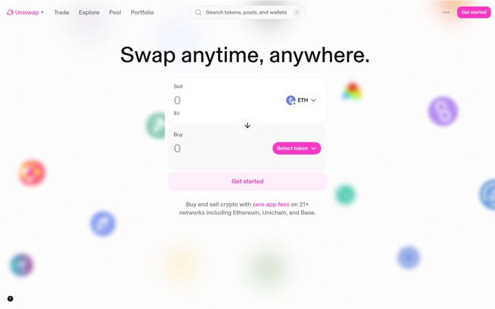 Екранна снимка на uniswap.org