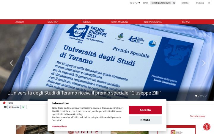 Screenshot of unite.it
