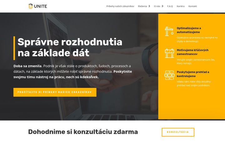 Screenshot von unite.sk