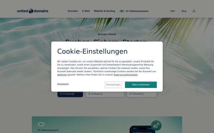 Screenshot ta' united-domains.de