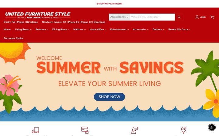 Screenshot of unitedfurniturestyle.com