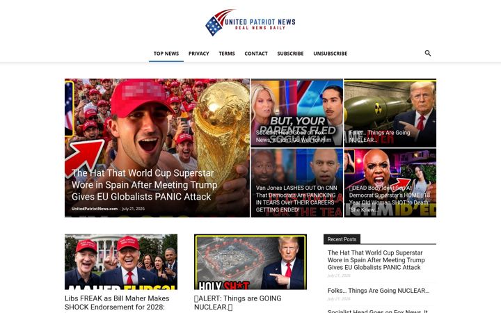 Screenshot of unitedpatriotnews.com