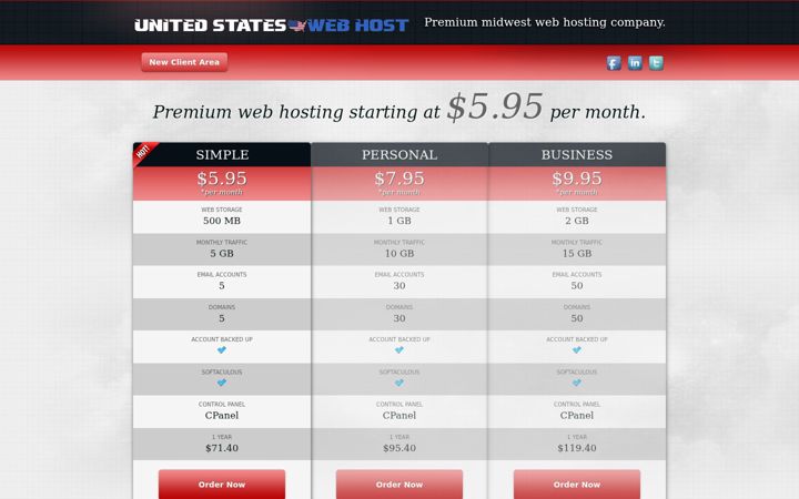 Screenshot of unitedstateswebhost.com
