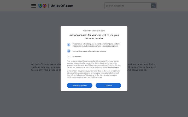 Screenshot of unitsof.com