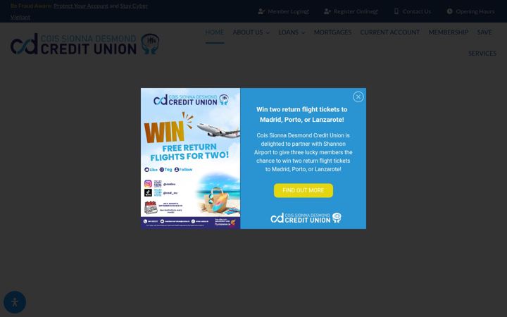 Snímek obrazovky unitycreditunion.ie