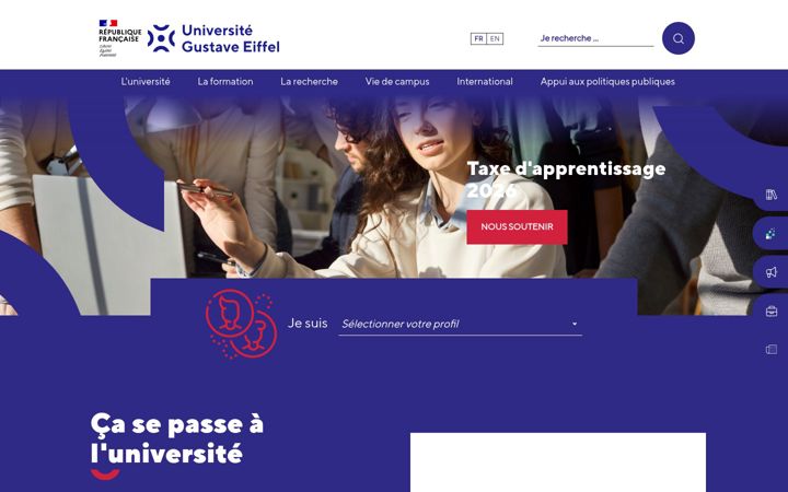 Screenshot of univ-gustave-eiffel.fr
