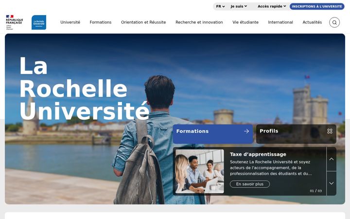 Screenshot of univ-larochelle.fr