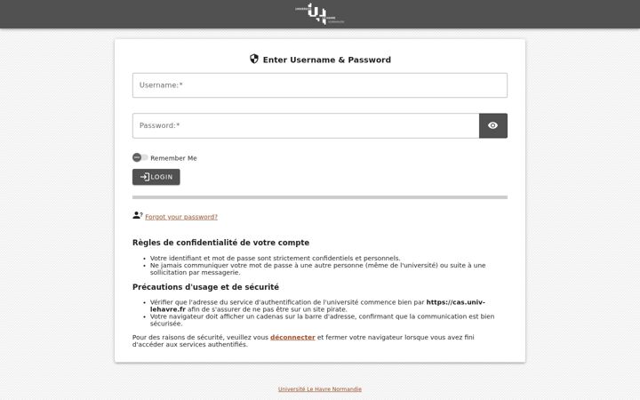 Screenshot of univ-lehavre.fr