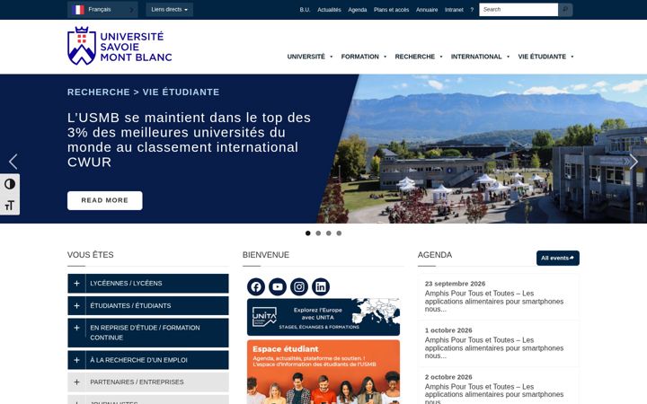Screenshot of univ-smb.fr