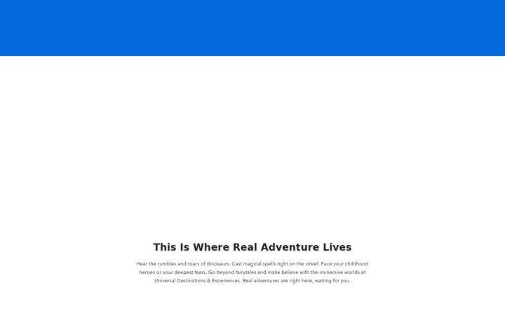 Screenshot of universaldestinationsandexperiences.com