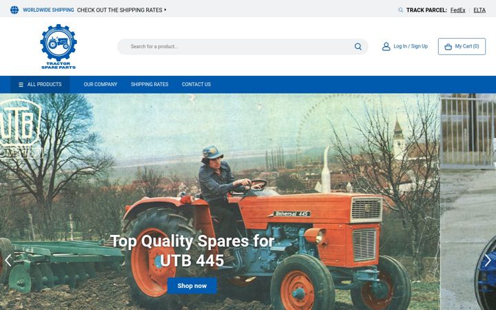 Posnetek zaslona universaltractorparts.com