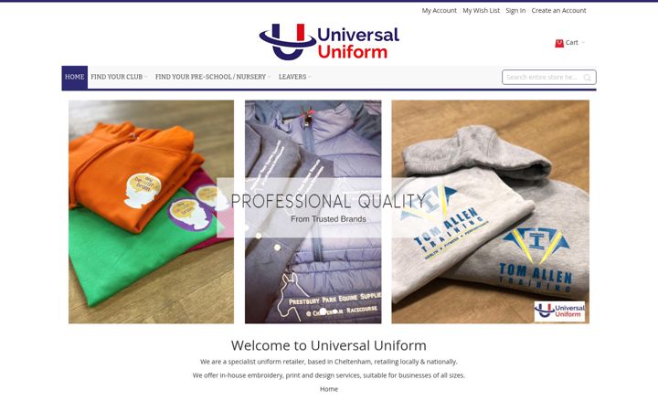 Screenshot di universaluniformshop.co.uk