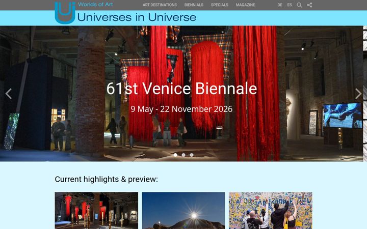 Screenshot of universes.art