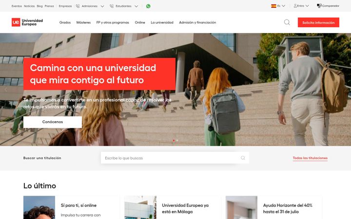 Screenshot of universidadeuropea.es