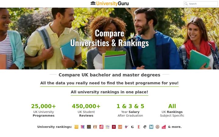 Snímek obrazovky universityguru.com