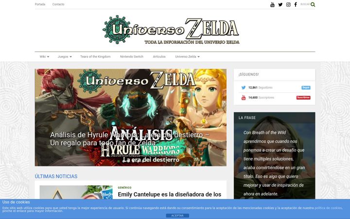 Screenshot of universozelda.com