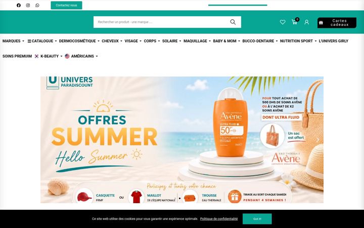 Screenshot of universparadiscount.ma
