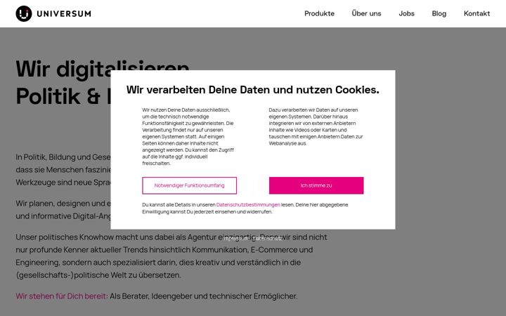 Screenshot of universum.com