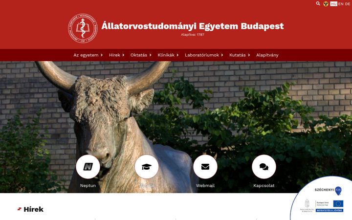 Screenshot of univet.hu