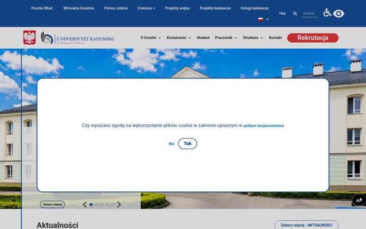 Screenshot of uniwersytetradom.pl