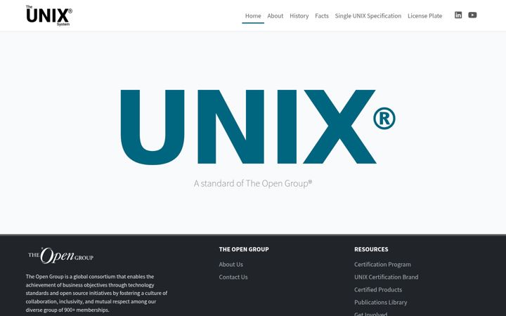 Screenshot of unix.org