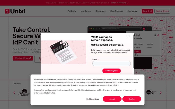 Skjermbilde av unixi.io