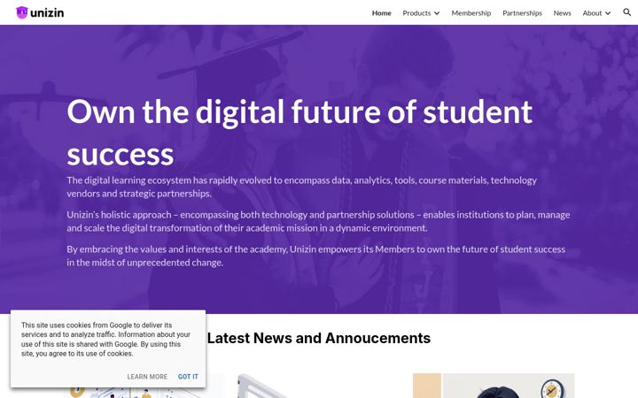 Screenshot ta' unizin.org